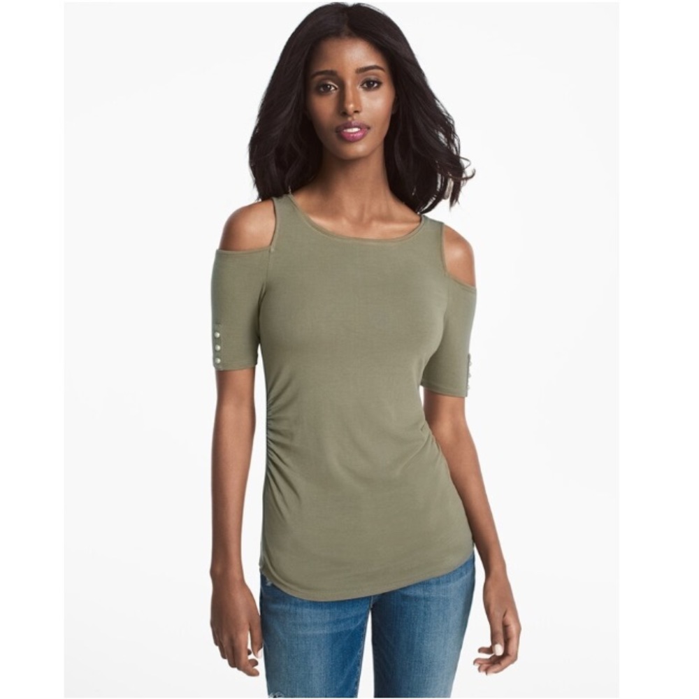 WHBM | Rio Elbow Sleeve Cold-Shoulder Top